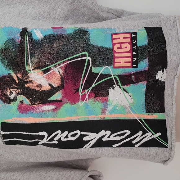 1992 Air Waves Cropped Aerobics Sweatshirt Size OS USA - Picture 2 of 11